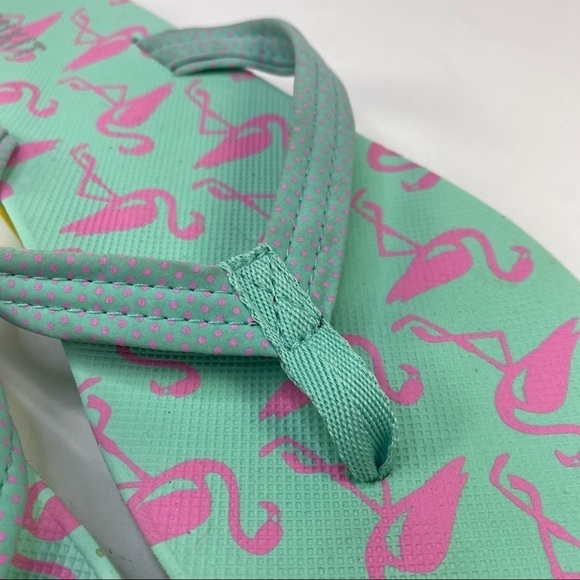 New! Mint and Pink Flamingo flipflops - Picture 2 of 5